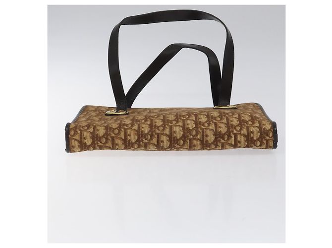 Borsa a mano in tela Trotter Christian Dior marrone Auth EC646 - vista 9