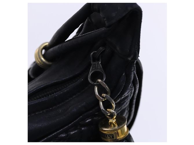 BALLY Borsa a Spalla in Pelle Nera e Oro Auth EC277 Nero D'oro - vista 15