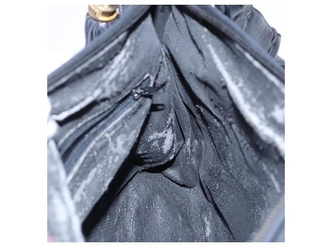 BALLY Borsa a Spalla in Pelle Nera e Oro Auth EC277 Nero D'oro - vista 19