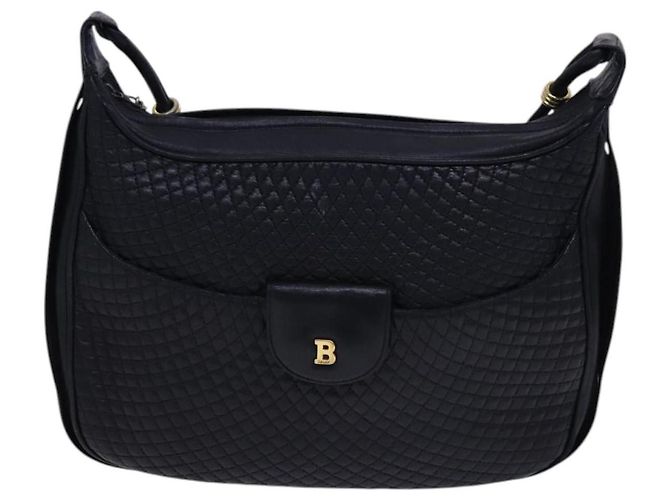 BALLY Borsa a Spalla in Pelle Nera e Oro Auth EC277 Nero D'oro - vista 2