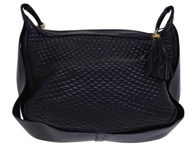 BALLY Borsa a Spalla in Pelle Nera e Oro Auth EC277 Nero D'oro - vista 3