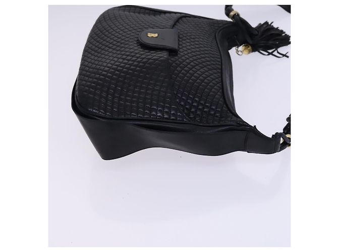 BALLY Borsa a Spalla in Pelle Nera e Oro Auth EC277 Nero D'oro - vista 4