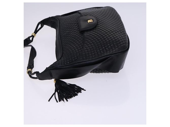 BALLY Borsa a Spalla in Pelle Nera e Oro Auth EC277 Nero D'oro - vista 5