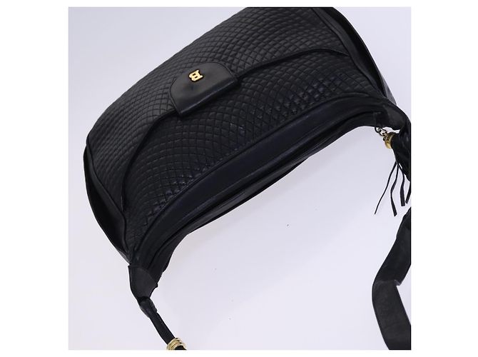 BALLY Borsa a Spalla in Pelle Nera e Oro Auth EC277 Nero D'oro - vista 6