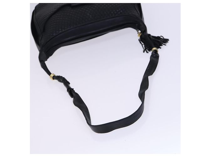 BALLY Borsa a Spalla in Pelle Nera e Oro Auth EC277 Nero D'oro - vista 7