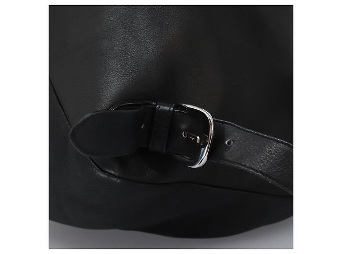 Zaino in pelle nera e argento Gancini di Salvatore Ferragamo Auth EC696 Nero - vista 10