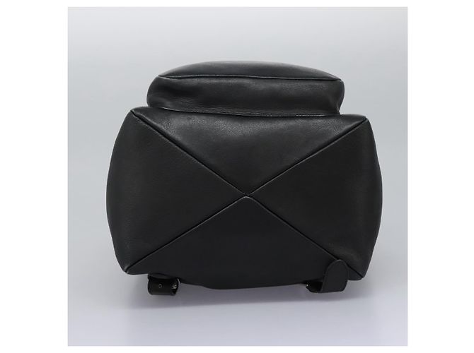 Zaino in pelle nera e argento Gancini di Salvatore Ferragamo Auth EC696 Nero - vista 12