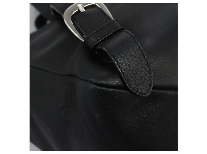 Zaino in pelle nera e argento Gancini di Salvatore Ferragamo Auth EC696 Nero - vista 15