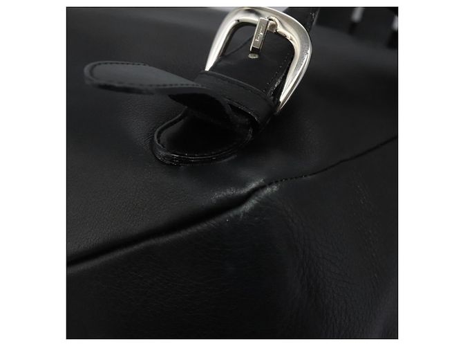 Zaino in pelle nera e argento Gancini di Salvatore Ferragamo Auth EC696 Nero - vista 16