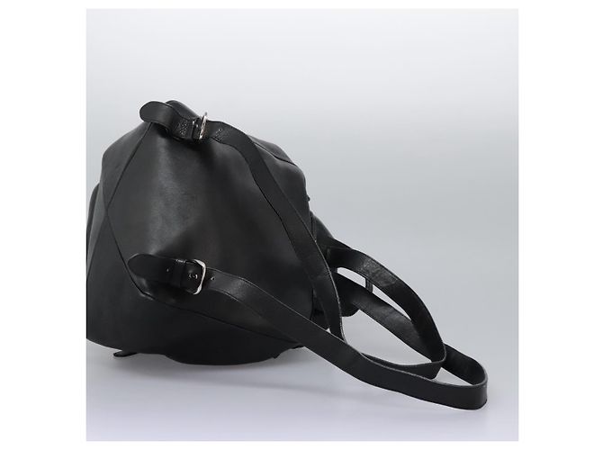 Zaino in pelle nera e argento Gancini di Salvatore Ferragamo Auth EC696 Nero - vista 9
