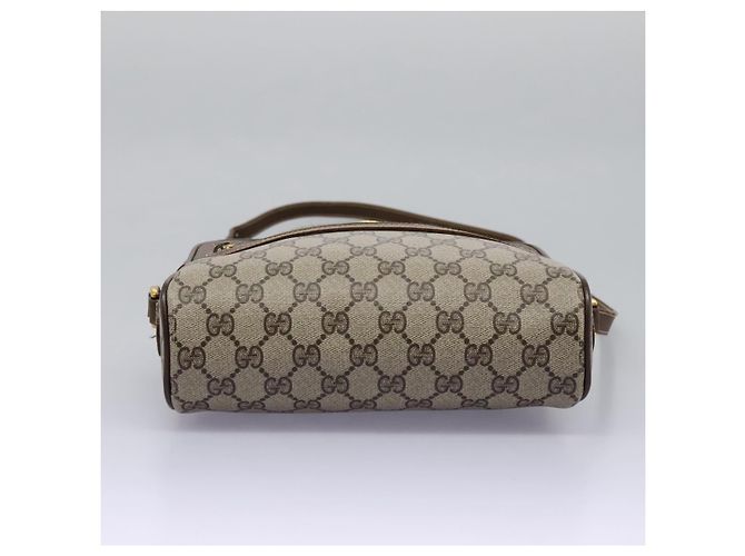 GUCCI GG Supreme Web Sherry Line Borsa a Spalla PVC Beige 56 02 087 Auth BD868 D'oro - Ansicht 10