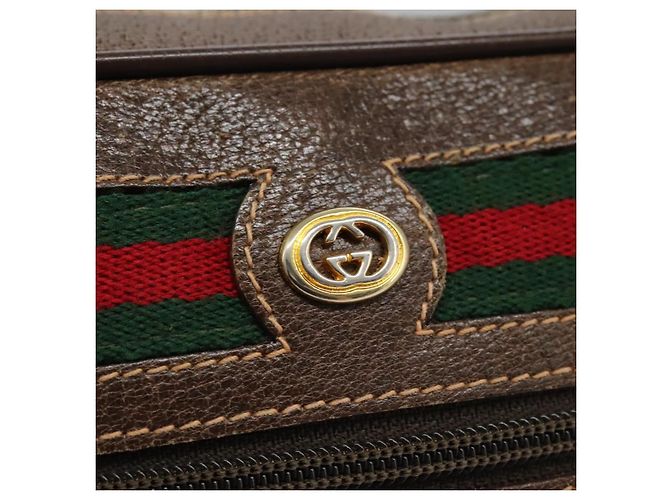 GUCCI GG Supreme Web Sherry Line Borsa a Spalla PVC Beige 56 02 087 Auth BD868 D'oro - Ansicht 15