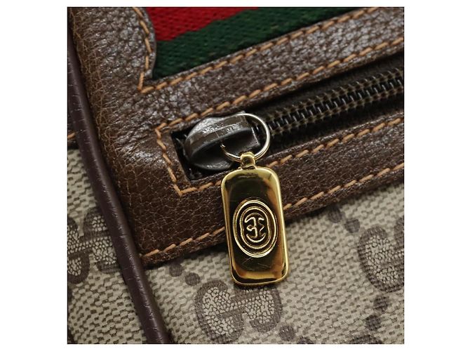 GUCCI GG Supreme Web Sherry Line Borsa a Spalla PVC Beige 56 02 087 Auth BD868 D'oro - Ansicht 16