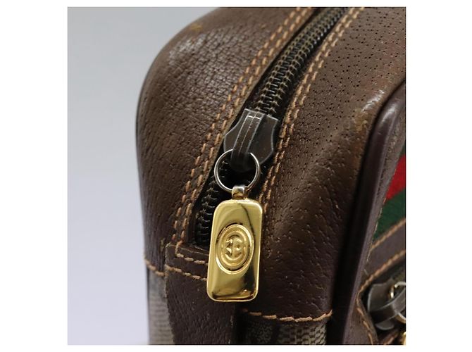 GUCCI GG Supreme Web Sherry Line Borsa a Spalla PVC Beige 56 02 087 Auth BD868 D'oro - Ansicht 18