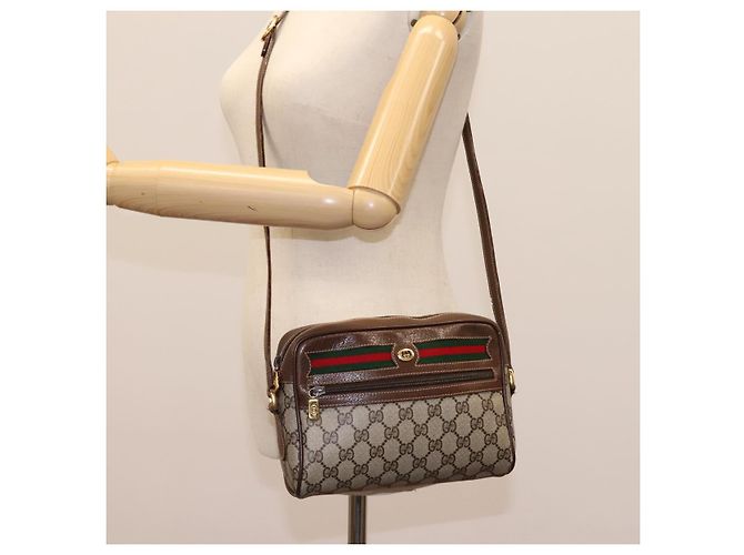 GUCCI GG Supreme Web Sherry Line Borsa a Spalla PVC Beige 56 02 087 Auth BD868 D'oro - Ansicht 24