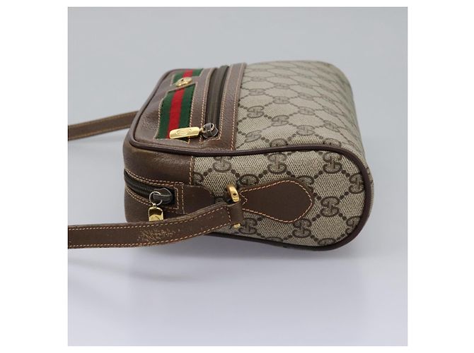 GUCCI GG Supreme Web Sherry Line Borsa a Spalla PVC Beige 56 02 087 Auth BD868 D'oro - Ansicht 4