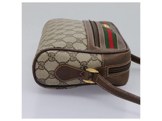 GUCCI GG Supreme Web Sherry Line Borsa a Spalla PVC Beige 56 02 087 Auth BD868 D'oro - Ansicht 5