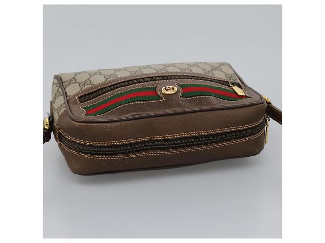 GUCCI GG Supreme Web Sherry Line Borsa a Spalla PVC Beige 56 02 087 Auth BD868 D'oro - Ansicht 6