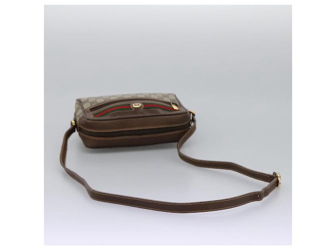 GUCCI GG Supreme Web Sherry Line Borsa a Spalla PVC Beige 56 02 087 Auth BD868 D'oro - Ansicht 7