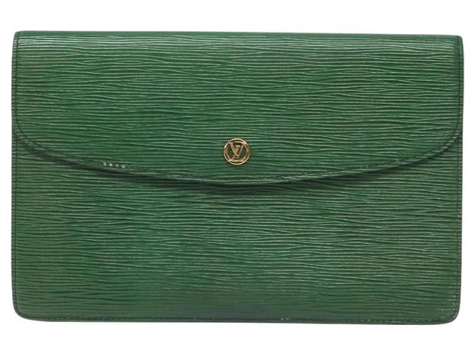 LOUIS VUITTON Epi Montaigne 27 Clutch Bag Green M52654 LV Auth EC712 - view 13