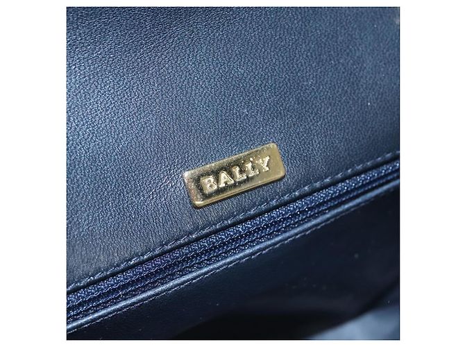 Borsa a Spalla BALLY in Pelle Blu Navy Oro Auth EC776 D'oro - vista 16