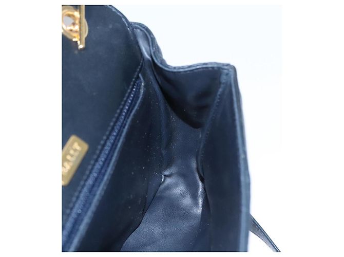 Borsa a Spalla BALLY in Pelle Blu Navy Oro Auth EC776 D'oro - vista 18