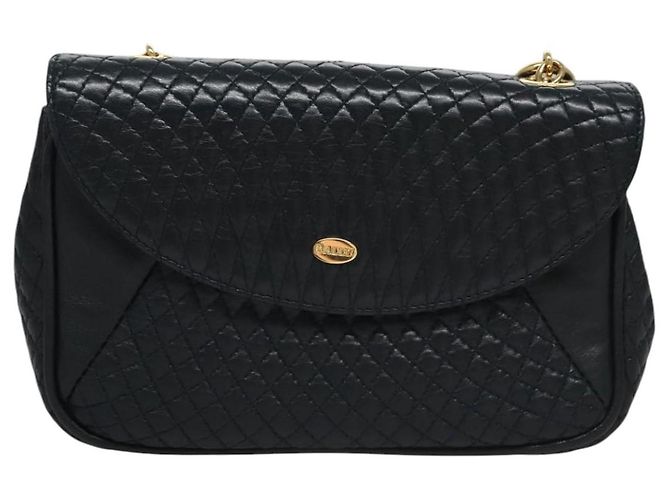 Borsa a Spalla BALLY in Pelle Blu Navy Oro Auth EC776 D'oro - vista 2