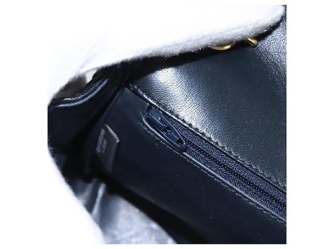 Borsa a Spalla BALLY in Pelle Blu Navy Oro Auth EC776 D'oro - vista 20