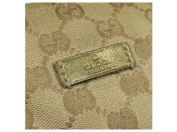 Borsa a mano GUCCI GG Canvas Sherry Line Beige Oro rosa 131228 Auth ac3698 D'oro - vista 14