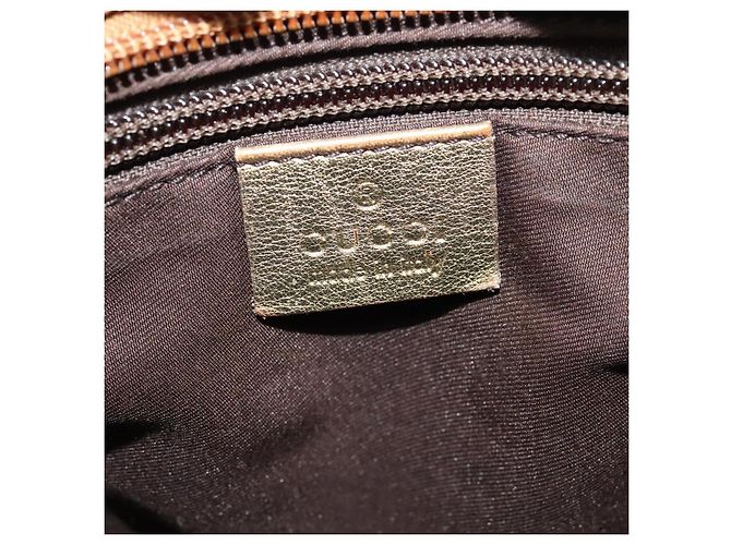 Borsa a mano GUCCI GG Canvas Sherry Line Beige Oro rosa 131228 Auth ac3698 D'oro - vista 15