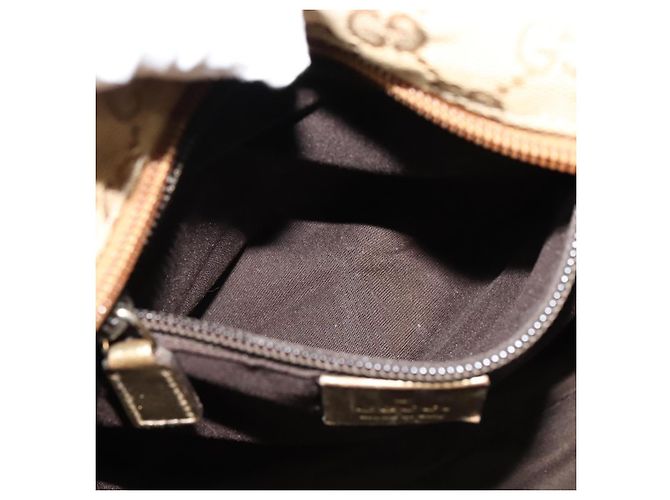 Borsa a mano GUCCI GG Canvas Sherry Line Beige Oro rosa 131228 Auth ac3698 D'oro - vista 19