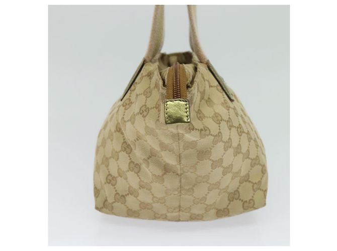 Borsa a mano GUCCI GG Canvas Sherry Line Beige Oro rosa 131228 Auth ac3698 D'oro - vista 4