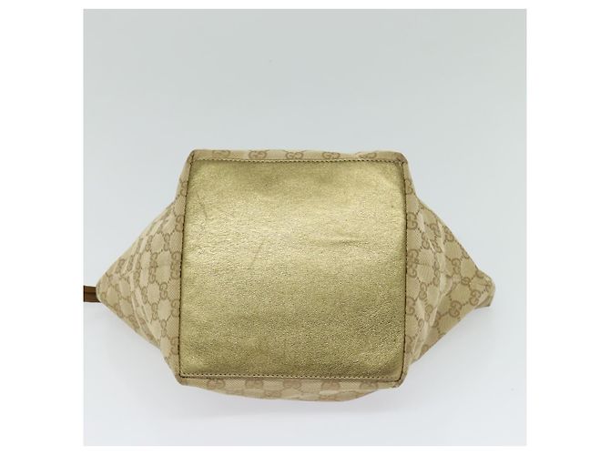 Borsa a mano GUCCI GG Canvas Sherry Line Beige Oro rosa 131228 Auth ac3698 D'oro - vista 9
