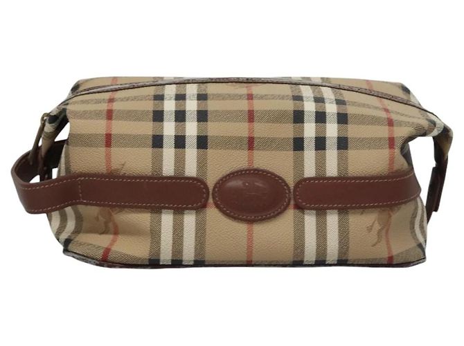 Autre Marque Borsa a mano in PVC pelle beige Burberrys Nova Check Auth BD815 - vista 13