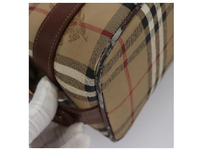 Autre Marque Borsa a mano in PVC pelle beige Burberrys Nova Check Auth BD815 - vista 15