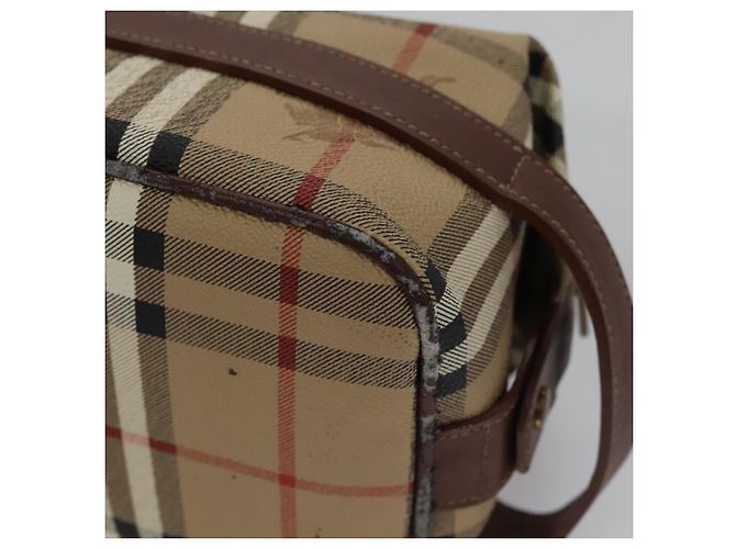 Autre Marque Borsa a mano in PVC pelle beige Burberrys Nova Check Auth BD815 - vista 16