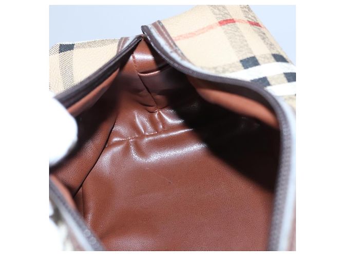 Autre Marque Borsa a mano in PVC pelle beige Burberrys Nova Check Auth BD815 - vista 17