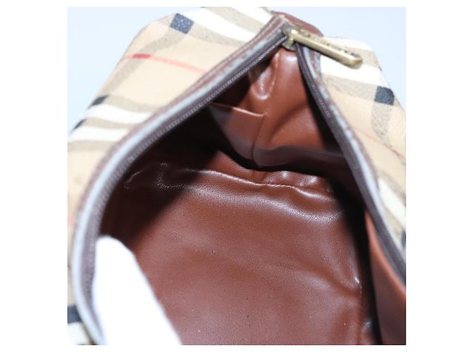 Autre Marque Borsa a mano in PVC pelle beige Burberrys Nova Check Auth BD815 - vista 18