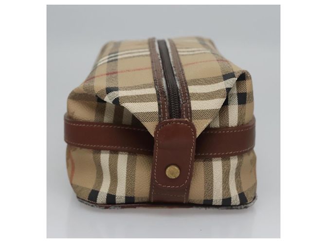 Autre Marque Borsa a mano in PVC pelle beige Burberrys Nova Check Auth BD815 - vista 3