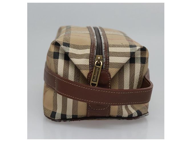 Autre Marque Borsa a mano in PVC pelle beige Burberrys Nova Check Auth BD815 - vista 4