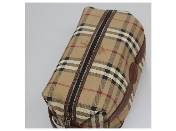 Autre Marque Borsa a mano in PVC pelle beige Burberrys Nova Check Auth BD815 - vista 5