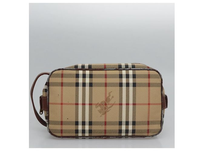 Autre Marque Borsa a mano in PVC pelle beige Burberrys Nova Check Auth BD815 - vista 7