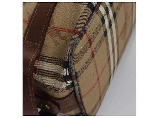 Autre Marque Borsa a mano in PVC pelle beige Burberrys Nova Check Auth BD815 - vista 8