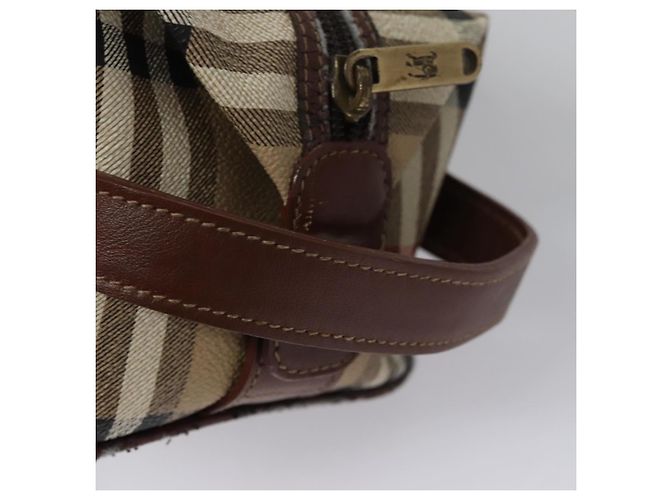 Autre Marque Borsa a mano in PVC pelle beige Burberrys Nova Check Auth BD815 - vista 9