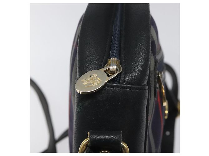 Autre Marque Borsa a Spalla Burberrys in Tela e Pelle Blu Navy Oro Auth JB067 D'oro - vista 10