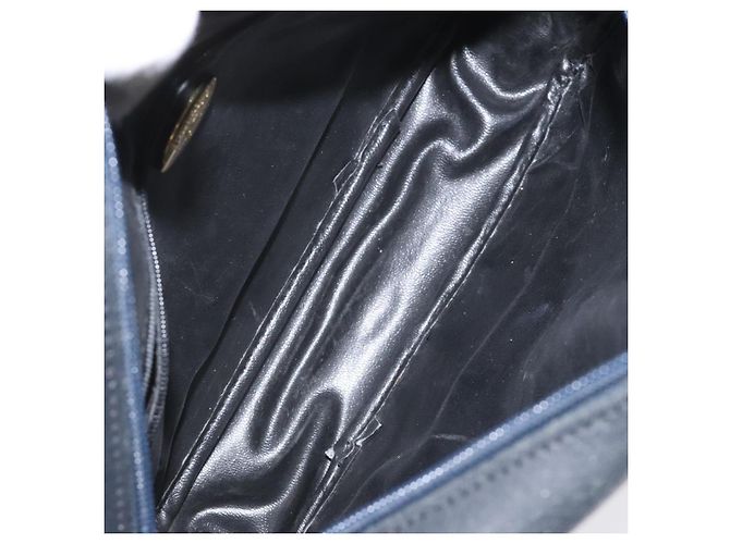 Autre Marque Borsa a Spalla Burberrys in Tela e Pelle Blu Navy Oro Auth JB067 D'oro - vista 11
