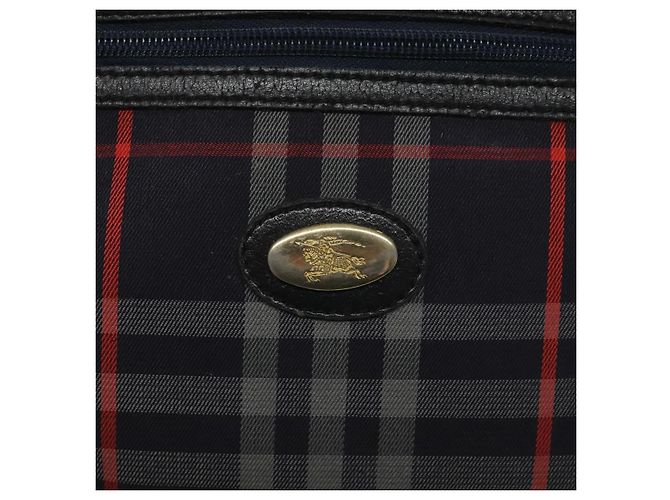 Autre Marque Borsa a Spalla Burberrys in Tela e Pelle Blu Navy Oro Auth JB067 D'oro - vista 18