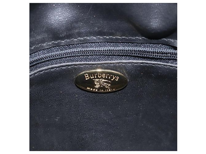 Autre Marque Borsa a Spalla Burberrys in Tela e Pelle Blu Navy Oro Auth JB067 D'oro - vista 19