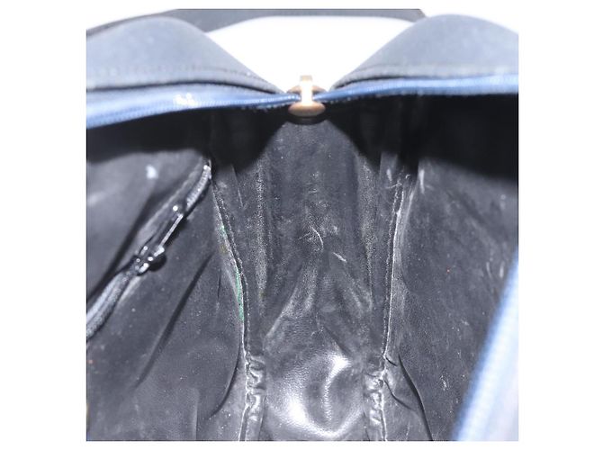 Autre Marque Borsa a Spalla Burberrys in Tela e Pelle Blu Navy Oro Auth JB067 D'oro - vista 20