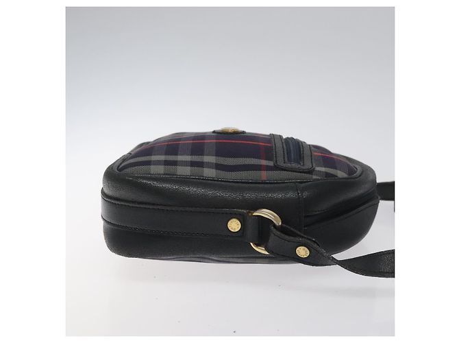 Autre Marque Borsa a Spalla Burberrys in Tela e Pelle Blu Navy Oro Auth JB067 D'oro - vista 3